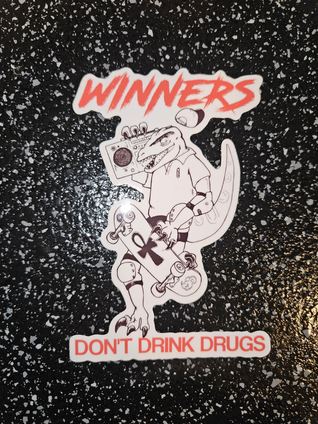 WINNERS DON'T DRINK DRUGS DIE-CUT STICKERS