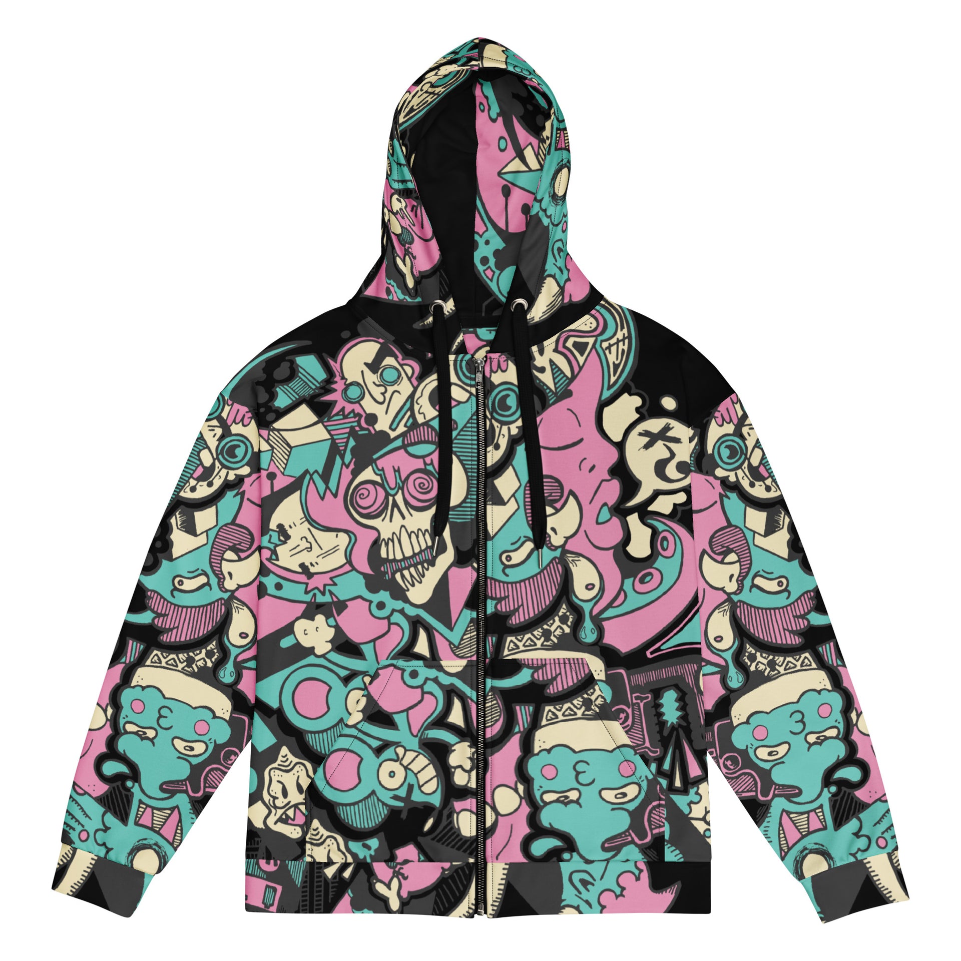 EFEMERECO ALL OVER UNISEX FULL ZIP HOOD – One Rad Tee