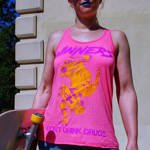 WINNERS DON'T DRINK DRUGS: CYBER-PINK 2020 EDITION TANK [LADIES]